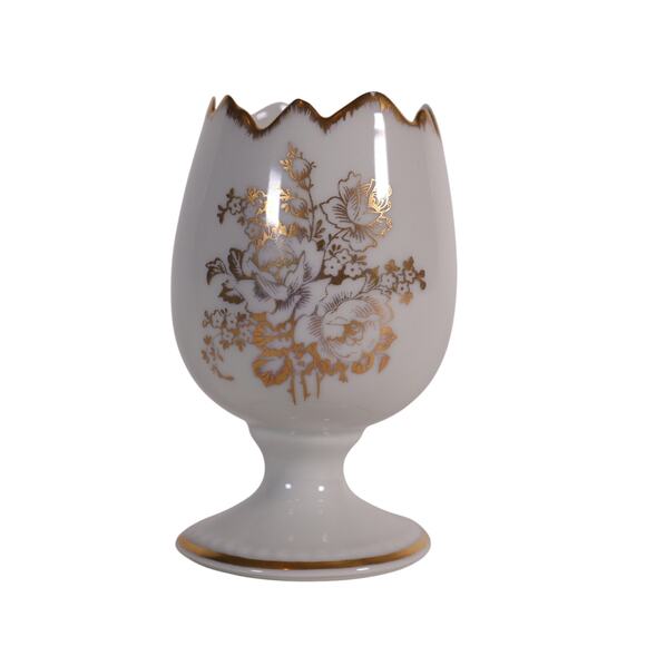 Vintage Limoges France Porcelain Egg Vase – Gold Floral Trim – Porcelaines d’Art - Picture 1 of 6